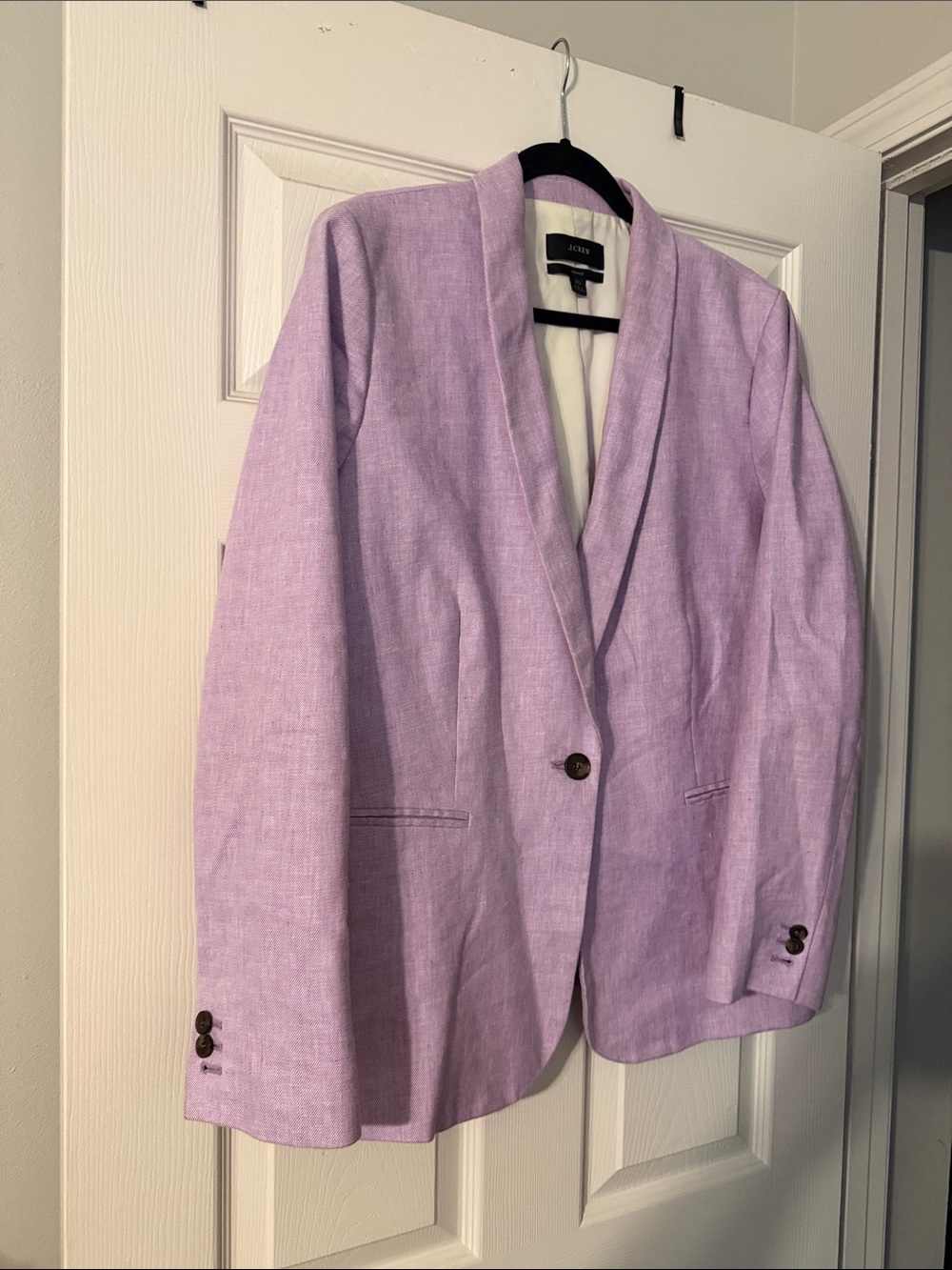 J. Crew Lavender Shawl-Collar Linen Blazer- Parker